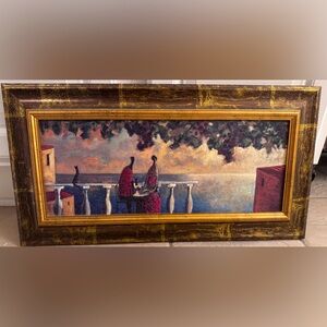 Framed Art with Gold and Red Accents-Didier Lourenco print